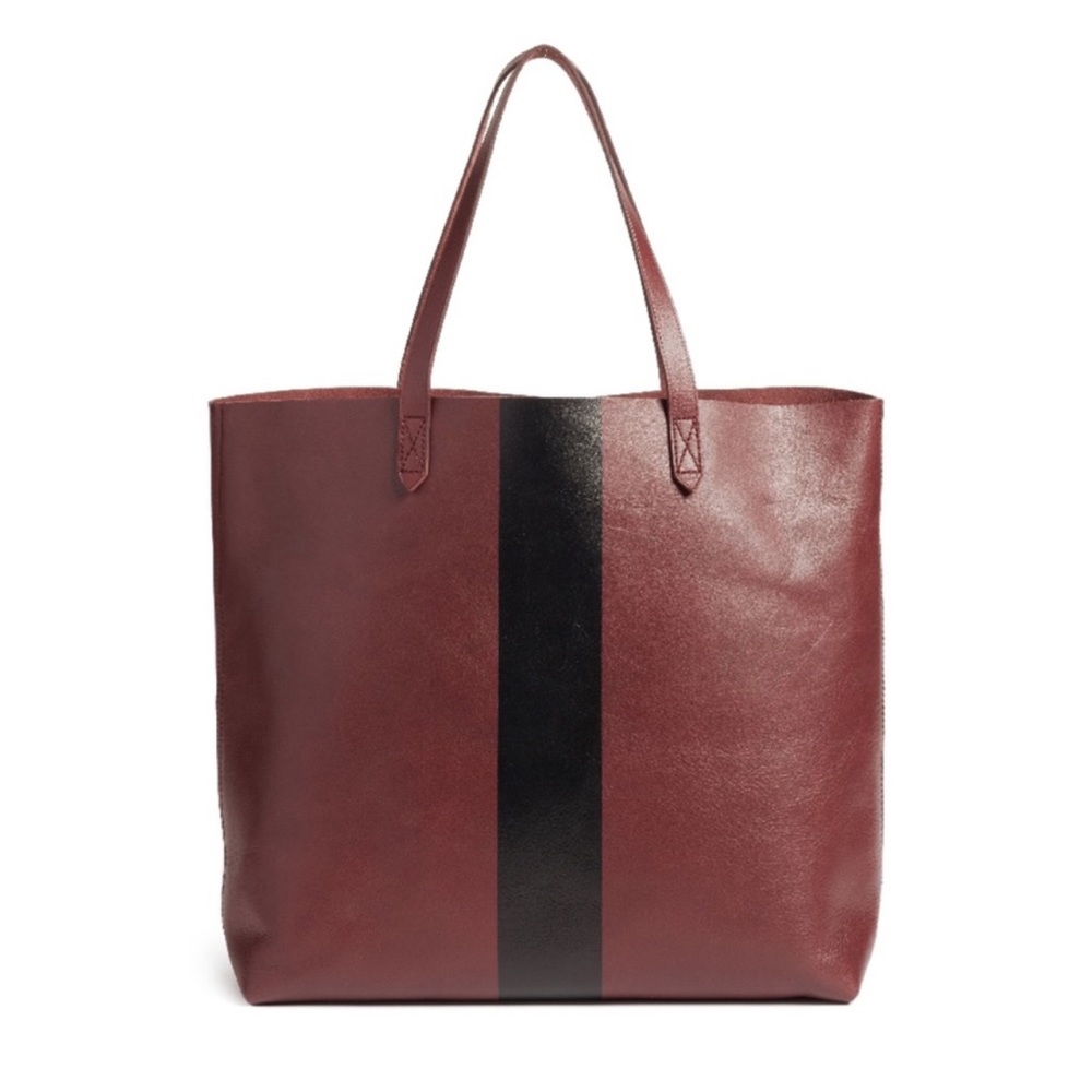 Madewell Paint Stripe Transport Leather Tote - Picture 2 of 14